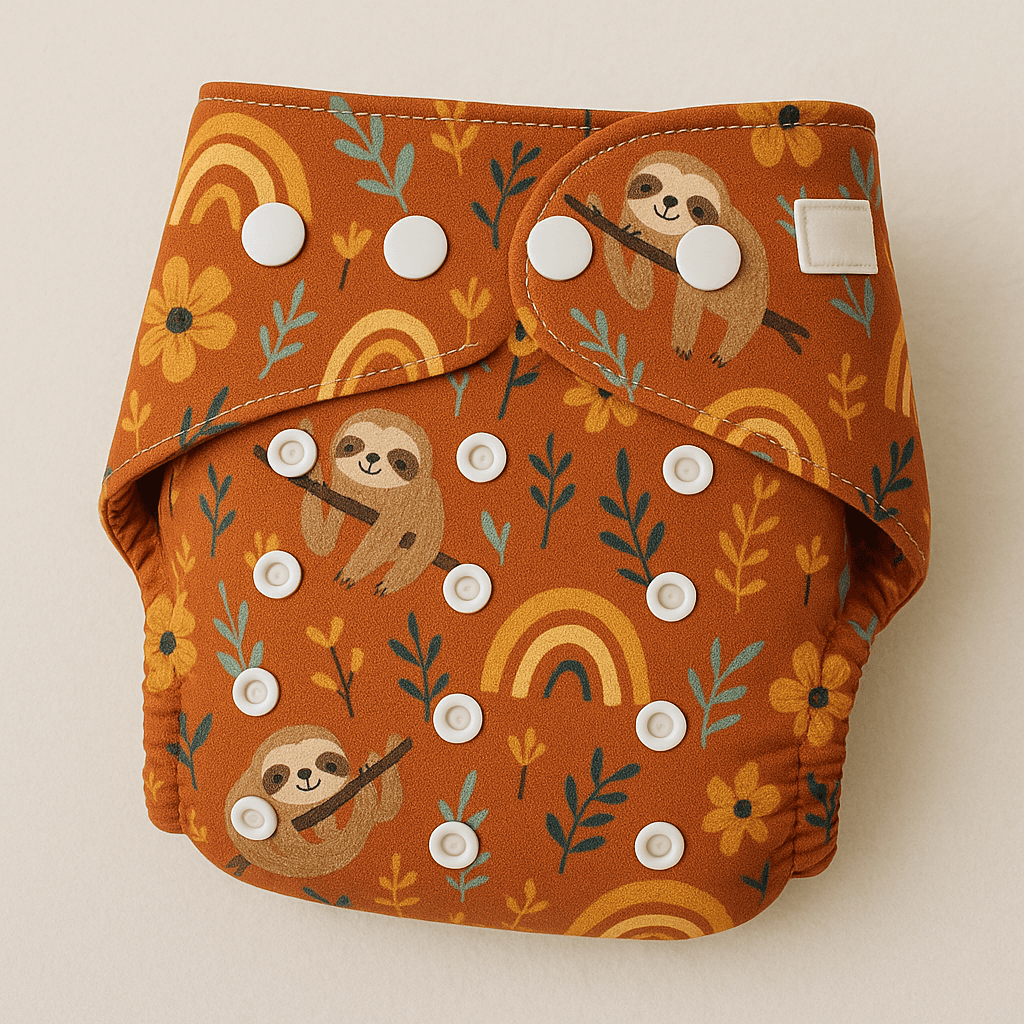 Cloth Diapers with Snap Buttons - Type: Cloth Diaper
Age: 3 month to 3 year
Fabric Outer: 100% water resistant PUL fabric
Eco Friendly Diaper
Dry feel inner layer to keep baby's skin safe.
Reusable upto 300+ washes.
Cloth diaper with high absorbency, trusted by moms.
One size to fit from new born till baby is toilet trained.
Adjustable snap buttons.
Water proof exterior.
